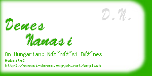 denes nanasi business card